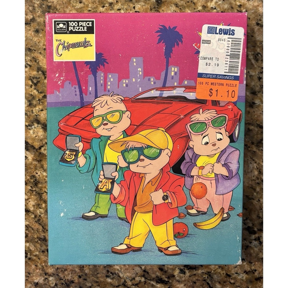 Vintage Golden Puzzle - The Chipmunks - 100pc. - Complete